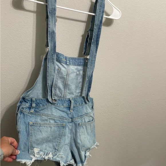 Free People NWT Moonbeam/ June  shortall -Shorts overall romper light blue sz 25 - Picture 5 of 11